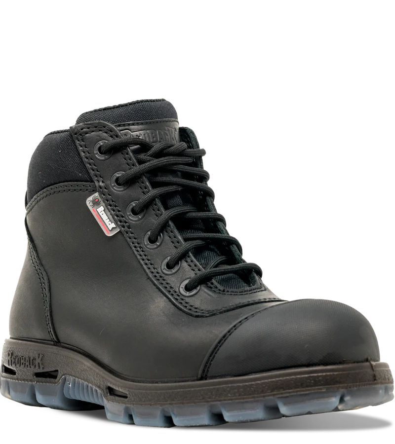Redback Safety Boot With Zip And Laces in Black USCBZS