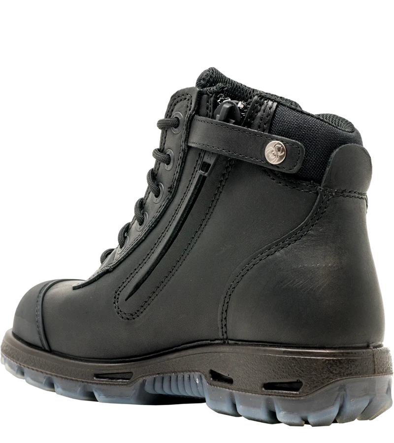 Redback Safety Boot With Zip And Laces in Black USCBZS