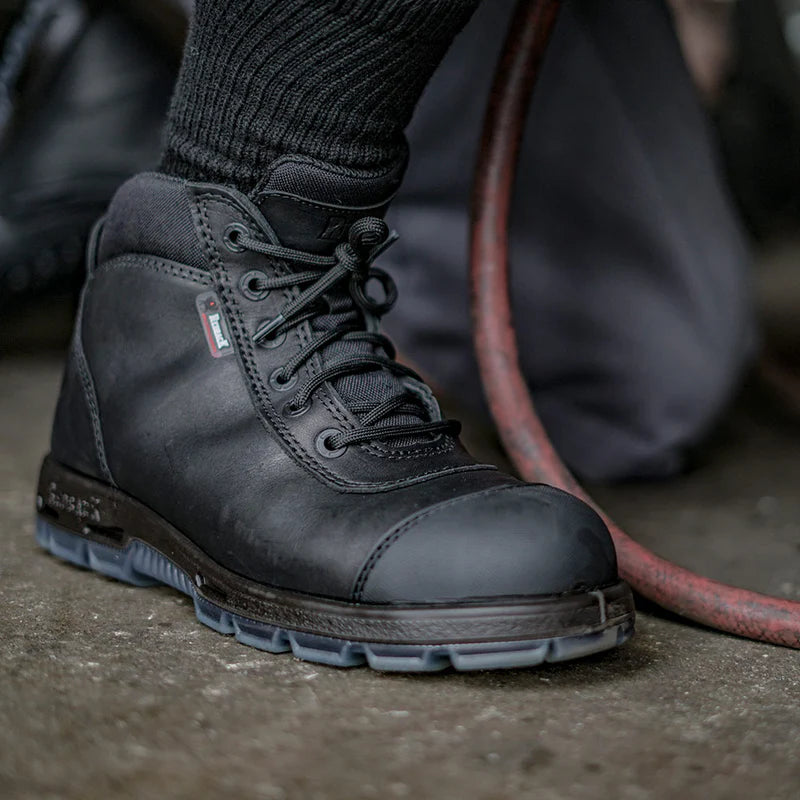 Redback Safety Boot With Zip And Laces in Black USCBZS
